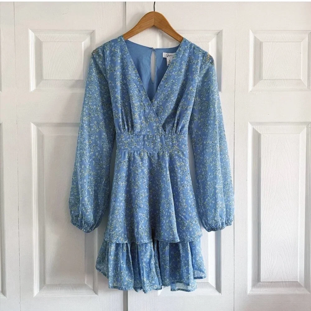 Japna Blue Floral Mini Dress - Picture 2 of 8